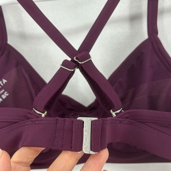 Athleta Women’s 34B/C Dark Purple Burgundy Bra Halter Crossback Underwire - Picture 7 of 7